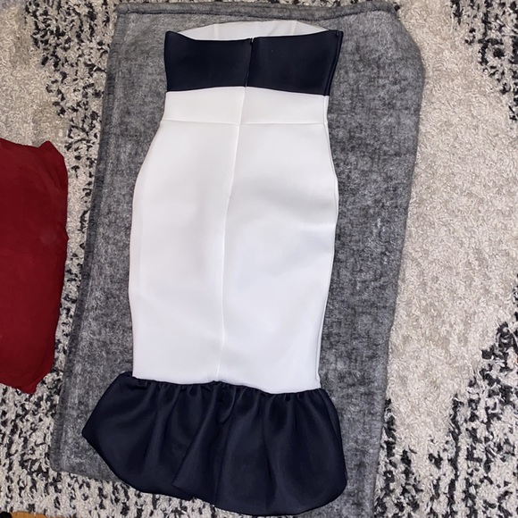 Never Worn Black & White ASOS Tulip Dress - Picture 4 of 6